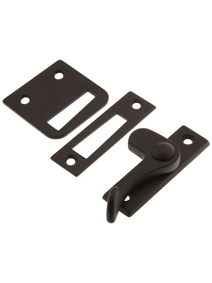 Vertical Lever Style Casement Latch - Left Hand in Oil Rubbed Bronze.